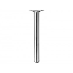 Pied de table basse cylindrique à fixer en acier brossé gris30 Cm