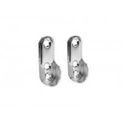 Lot de 2 support de barre de penderie D30 x 15 mm ovale chrome 18 m