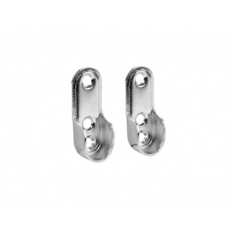 Lot de 2 support de barre de penderie D30 x 15 mm ovale chrome 18 m
