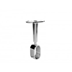Lot de 1 support de barre de penderie D30 x 15 mm ovale chrome 21.58 m