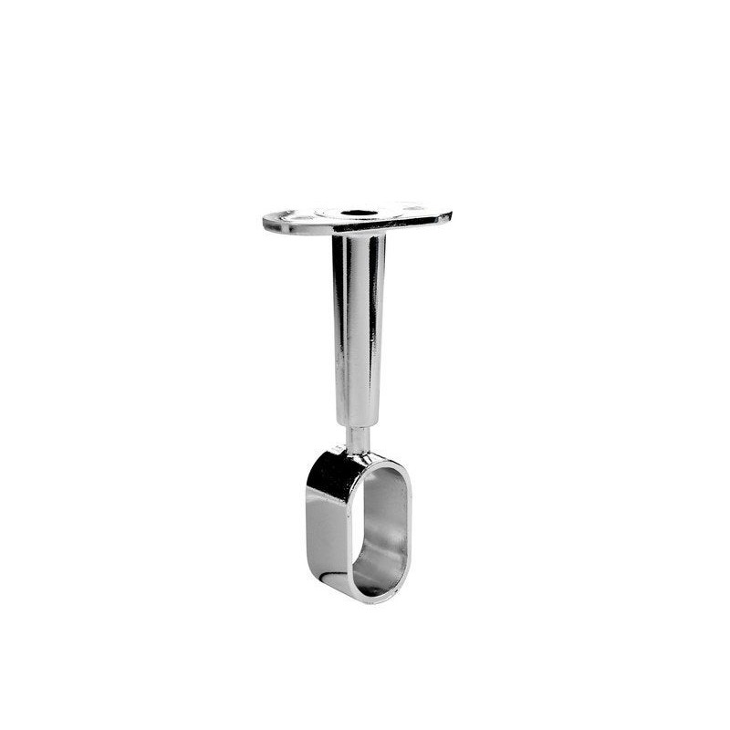 Lot de 1 support de barre de penderie D30 x 15 mm ovale chrome 21.58 m