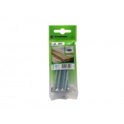 Lot de 6 Vis Acier Tête Fraisée Standers Diam.5 Mm X L.80 Mm