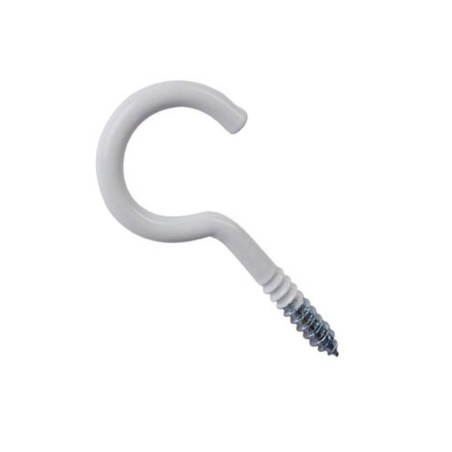 Lot de 4 Crochets à Visser Acier Epoxy Blanc Diam.4.5 X L.35 Mm Standers