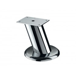 Pied de meuble design à fixer en acier chromé gris