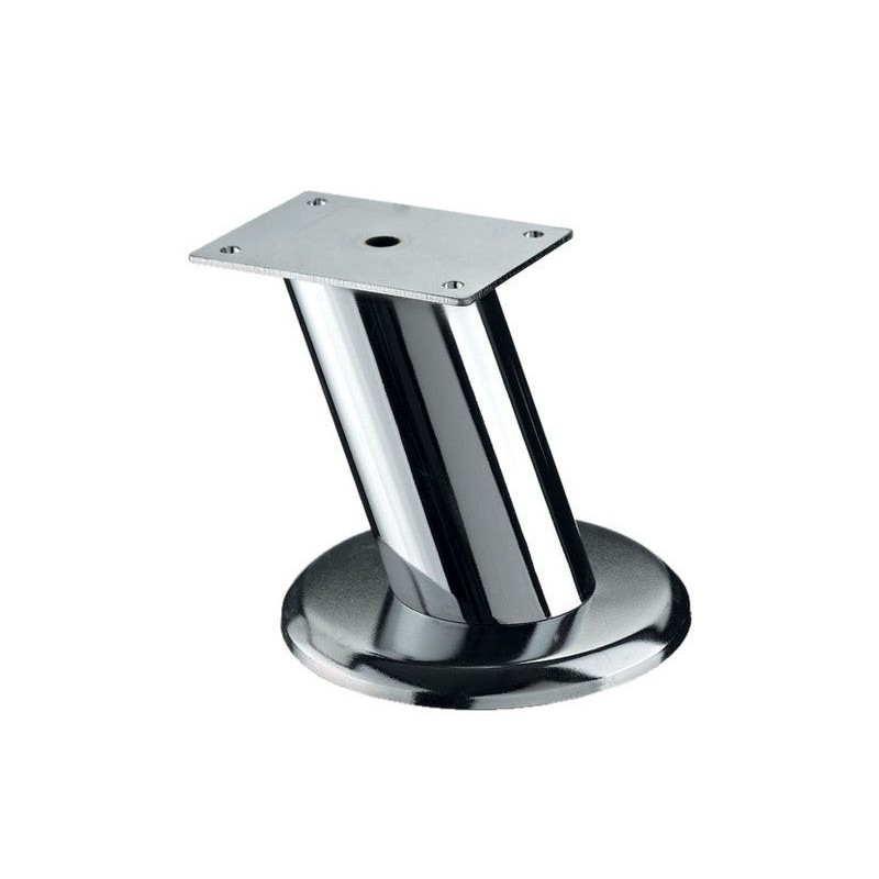Pied de meuble design à fixer en acier chromé gris