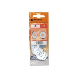Lot de 10 Rondelles Acier Carbone Zingué Diam.8.4 Mm Standers