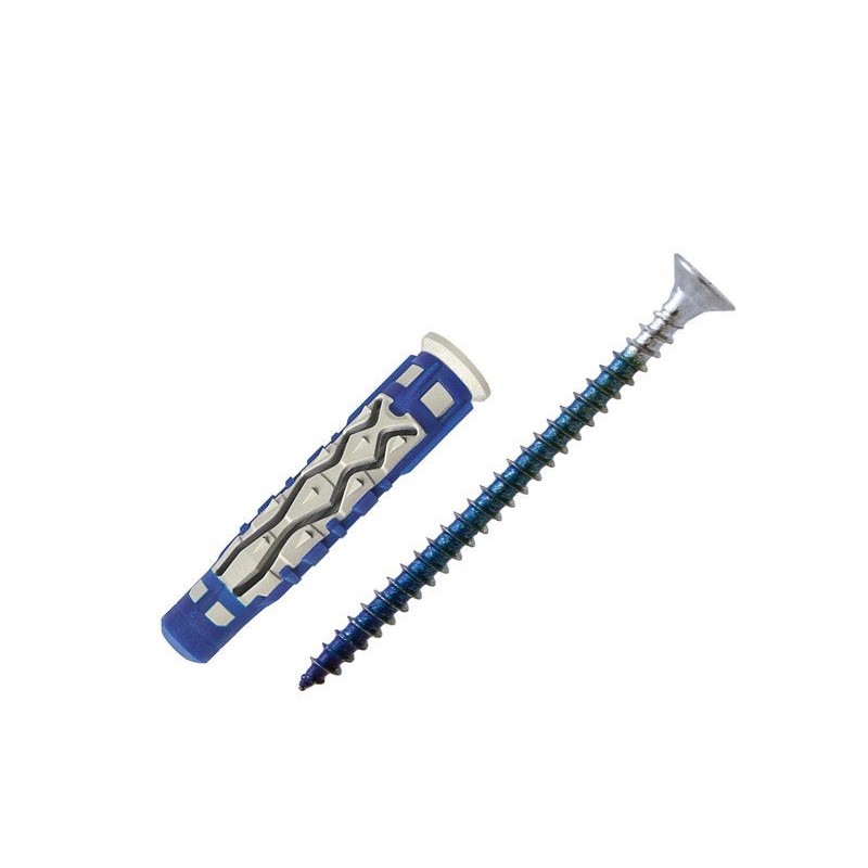 Lot de 10 Chevilles Et Vis Couleur Red Head Diam.8 Mm X L.50 Mm