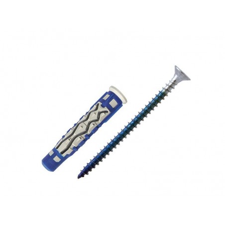 Lot de 10 Chevilles Et Vis Couleur Red Head Diam.8 Mm X L.50 Mm