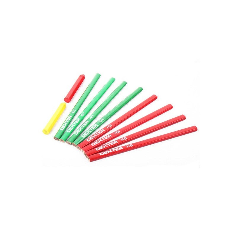 Lot de 10 Crayons De Traçage Noir Jaune Et Rouge Dexter
