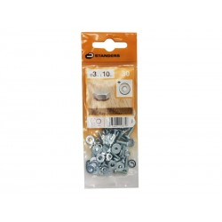 Lot de 30 Boulons Tête 6 Pans Acier Zingué L.10 X Diam.3 Mm Standers