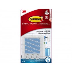 Lot de 10 languettes adhésives résistantes à leau COMMAND blanc