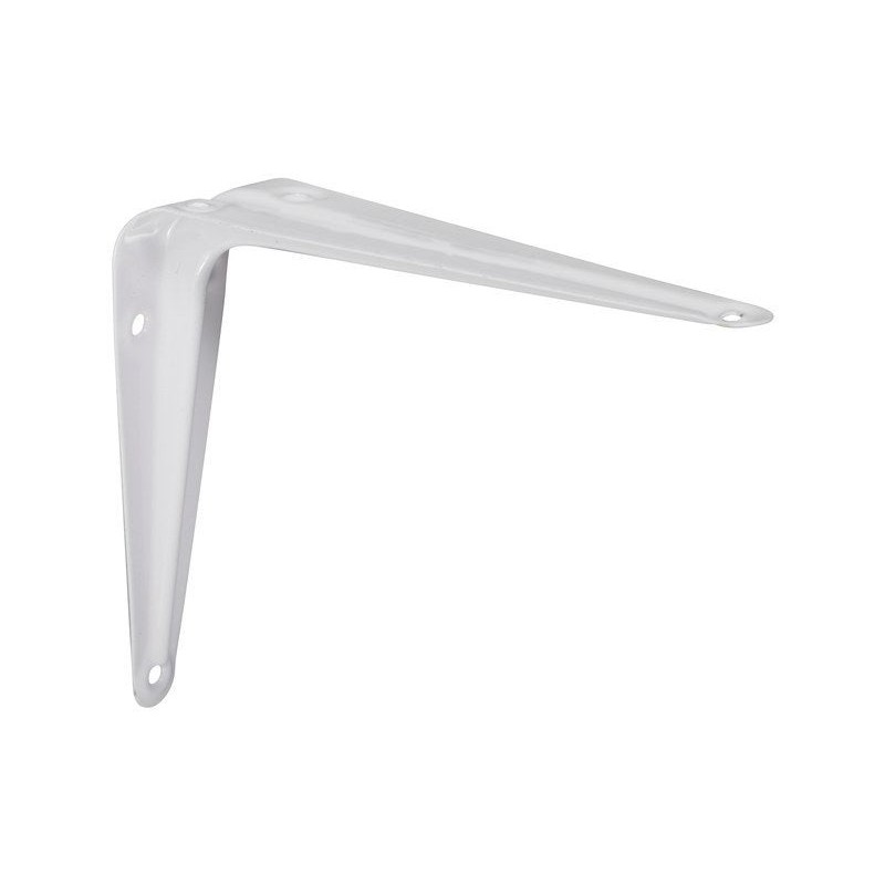 Equerre emboutie acier epoxy blanc H.10 X P.12.5 Cm