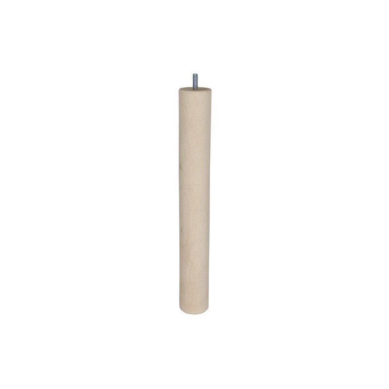 Pied de table Basse Cylindrique Fixe HÃªtre Brut Blanc - Beige - Naturels 36 Cm