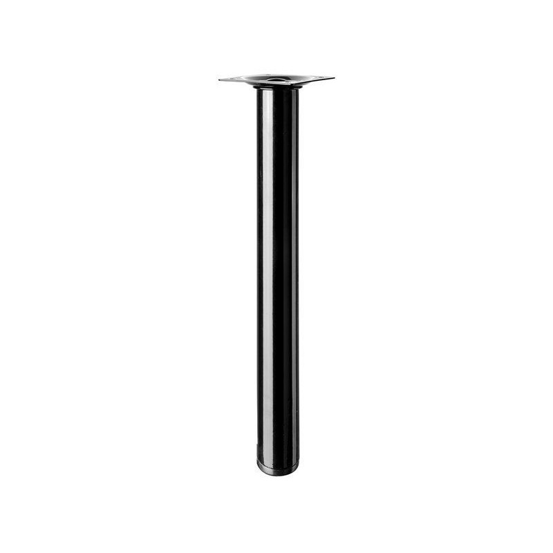 Pied de table Basse Cylindrique Fixe Acier époxy Noir 30 Cm