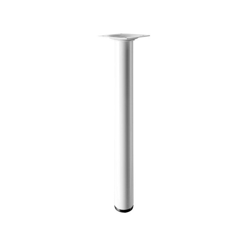 Pied de table Basse Cylindrique Fixe Acier époxy Blanc 30 Cm
