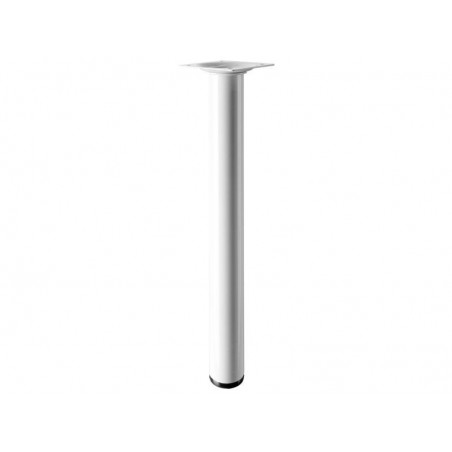 Pied de table Basse Cylindrique Fixe Acier époxy Blanc 30 Cm
