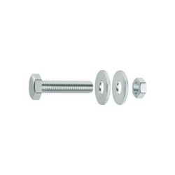 Lot de 8 Boulons Tête 6 Pans Acier Zingué L.50 X Diam.5 Mm Standers