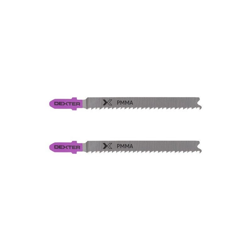 Lot de 2 Lames Pour Plexiglass Et Pvc Dexter Coupe Droite 2-20 Mm