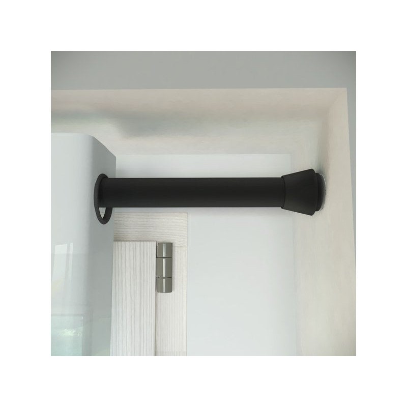 Kit De Tringle à Rideau Yuko Diam. 28 Mm Noir Mat 60X90 Cm