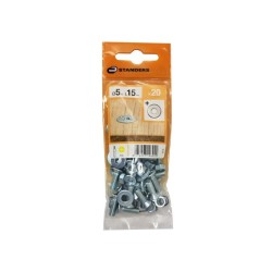 Lot de 20 Boulons Tête Autofraisée Plate Acier Zingué L.15 X Diam.5