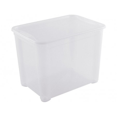 Bac de rangement polypropylène 65L transparent