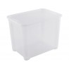 Bac de rangement polypropylène 65L transparent