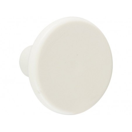 Lot de 6 boutons de meuble rond blanc en plastique H.27xL.33xl.33 Mm