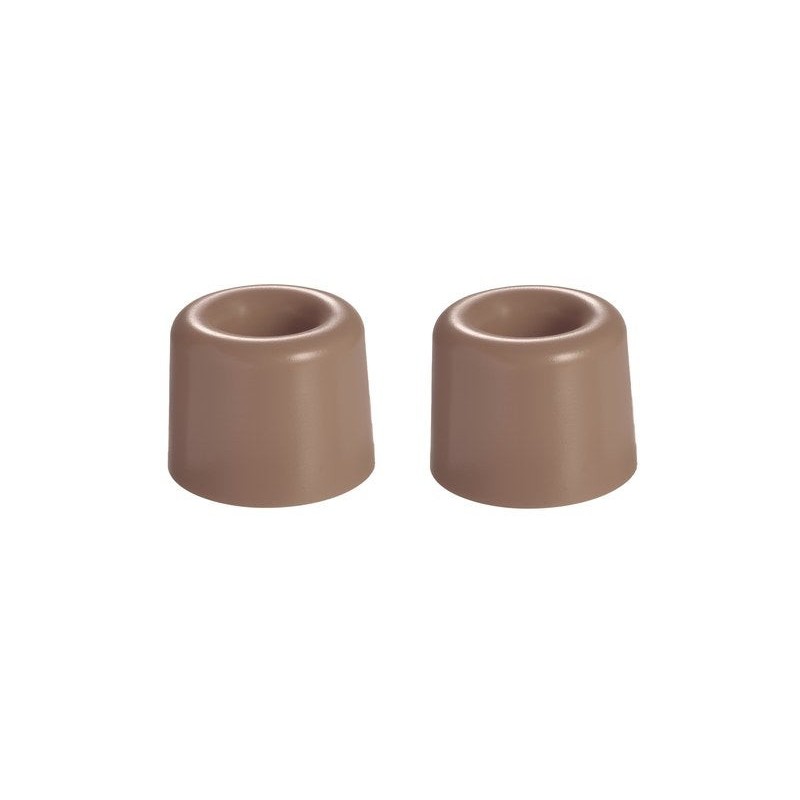 Lot de 2 Butées De Porte à Visser Standers Plastique Mat Beige Diam.3.0 Cm X L.3.0 Cm X H.2.4 Cm
