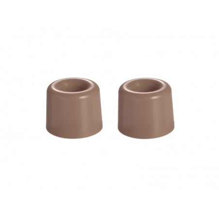 Lot de 2 Butées De Porte à Visser Standers Plastique Mat Beige Diam.3.0 Cm X L.3.0 Cm X H.2.4 Cm