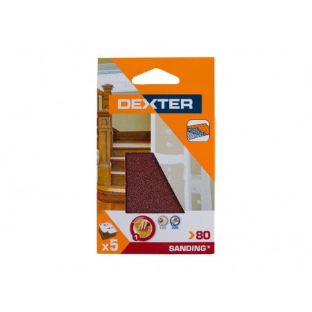 Lot de 5 Patins Abrasifs Dexter 100 X 70 Mm Grains 80