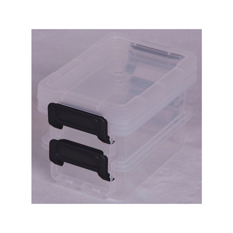 Lot de 2 boîtes iris en en plastique transparent L.8.2 X P.12.2 X H.4.4 cm