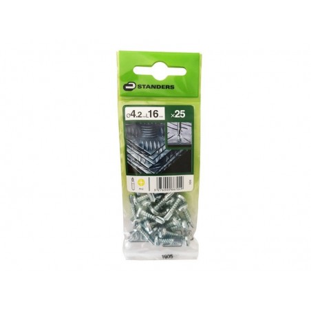 Lot de 25 Vis autoperceuse Acier Tête Fraisée Phillips Standers X L.16 Mm