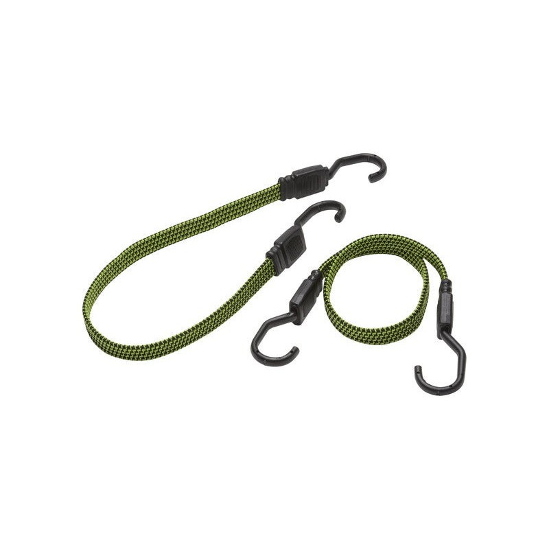 Lot de 2 Sandows Plats Crochet Métal Plastifié Standers L.0.6 M X L.18 Mm