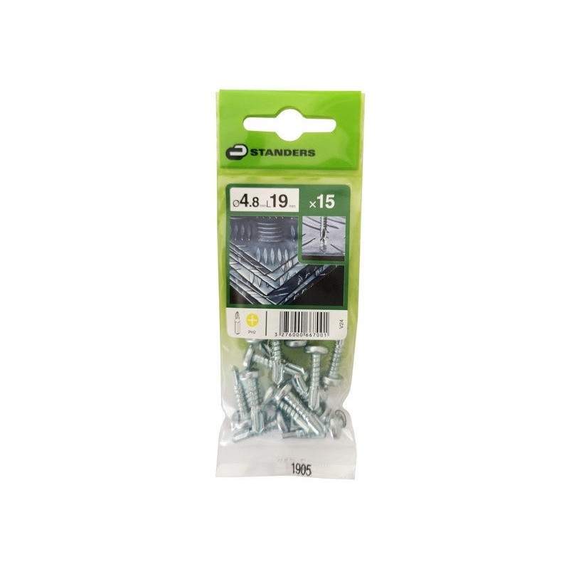 Lot de 15 vis auto perceuse acier tête fraiséeX L.19 Mm