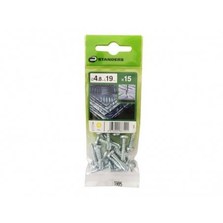 Lot de 15 vis auto perceuse acier tête fraiséeX L.19 Mm