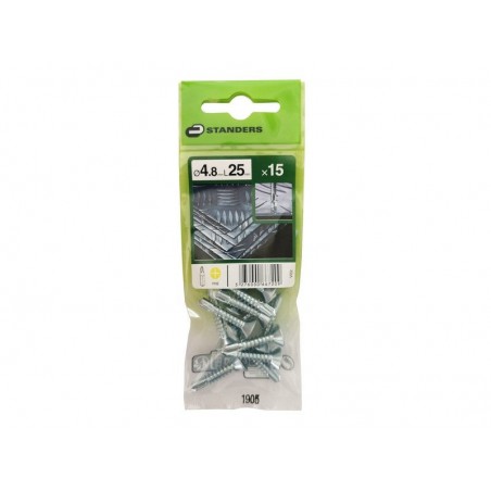 Lot de 15 Vis autoperceuse Acier Tête Fraisée Phillips Standers X L.25 Mm