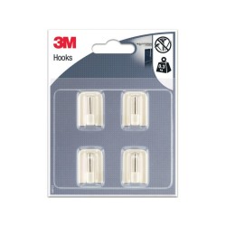 Lot de 4 crochets adhésif 3M blanc