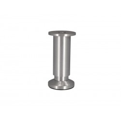 Pied de meuble cylindrique réglable en aluminium brossé gris