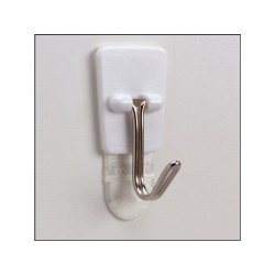 Lot de 3 crochets adhésif plastique pointe métal COMMAND blanc 0.225 kg