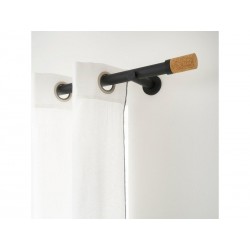 Tringle àrideau àcomposer Charme recup noir mat diam. 28 mm 250 cm INSPIRE