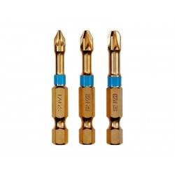 Lot de 3 embouts de vissage Torsion Pz1 Pz2 Pz3 50 Mm Dexter Pro