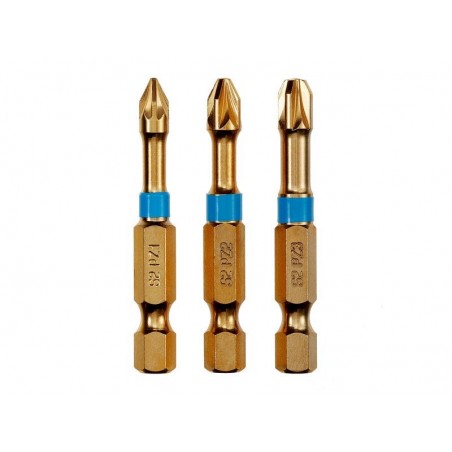 Lot de 3 embouts de vissage Torsion Pz1 Pz2 Pz3 50 Mm Dexter Pro