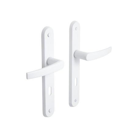 2 poignées de porte Trou De Clé Inspire Acier Blanc 195 Mm