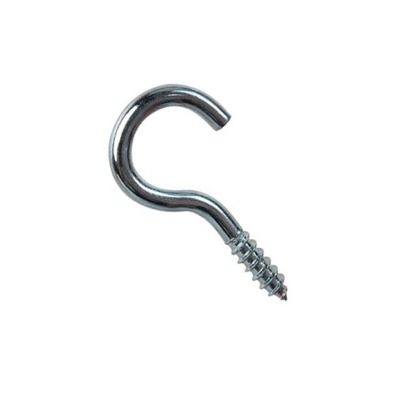 Lot de 6 Crochets à Visser Acier Zingué Diam.4 X L.30 Mm Standers