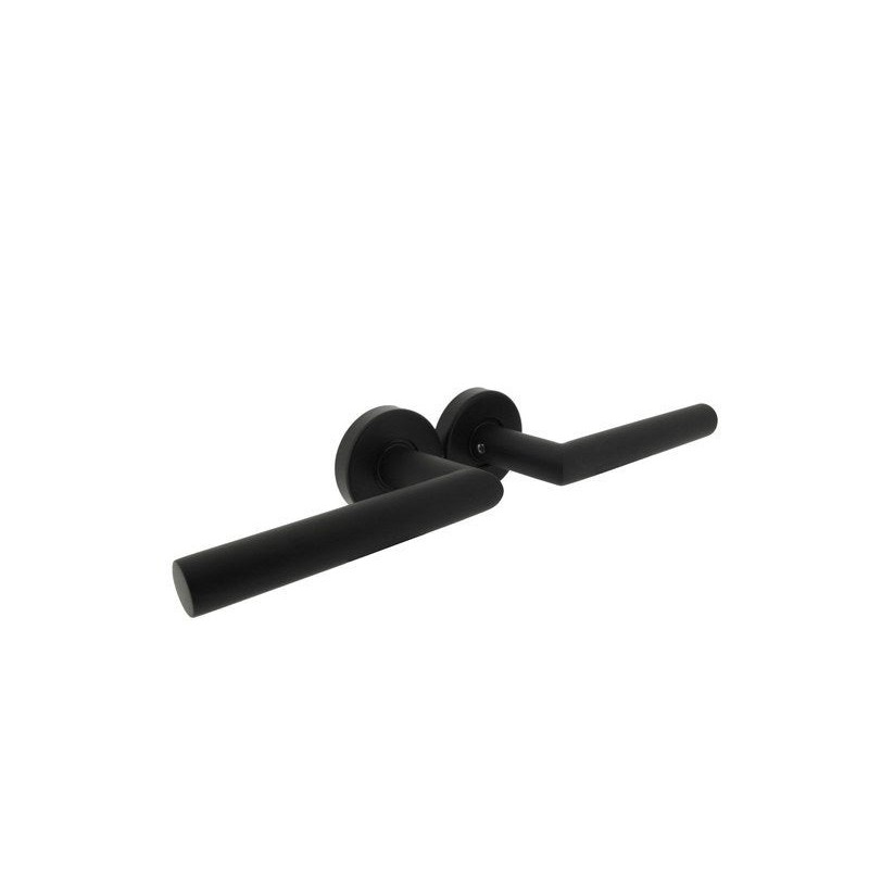 2 poignées sur rosace Brunella-Edison Alpertec acier noir sans trou