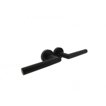 2 poignées sur rosace Brunella-Edison Alpertec acier noir sans trou