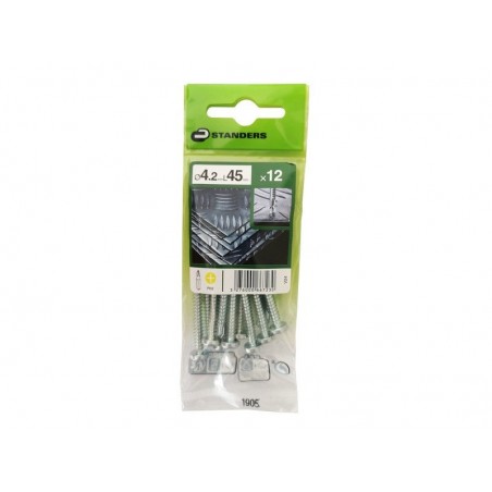 Lot de 12 Vis autoperceuse Acier Tête Fraisée Phillips Standers X L.45 Mm