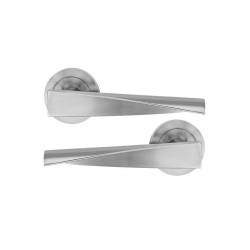 2 poignées sur rosace Tessa gris brossé INSPIRE zamak sans trou