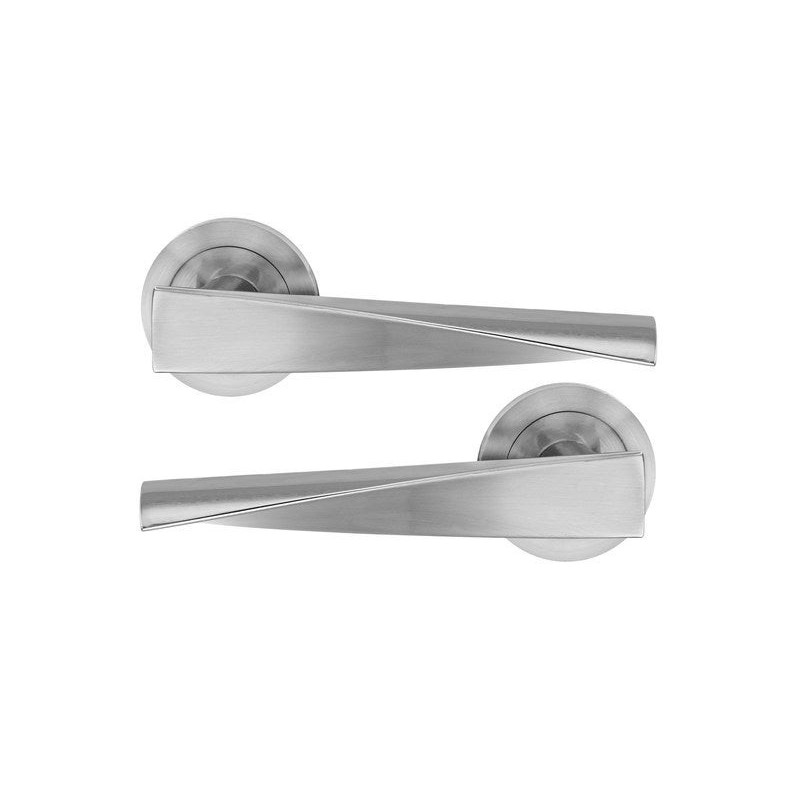 2 poignées sur rosace Tessa gris brossé INSPIRE zamak sans trou