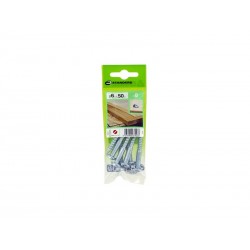 Lot de 8 Vis Acier Tête Ronde Standers Diam.6 Mm X L.50 Mm